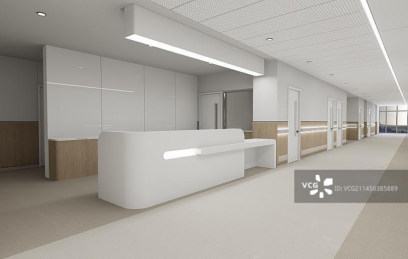 医院走道空间背景图片素材