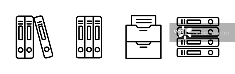 档案图标：档案存储与文件夹图片素材