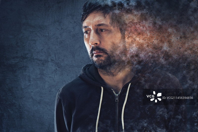 沮丧的男子，概念图像图片素材