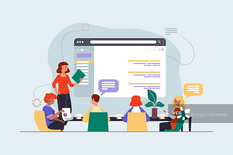 有管理人员的商务会议室图片素材