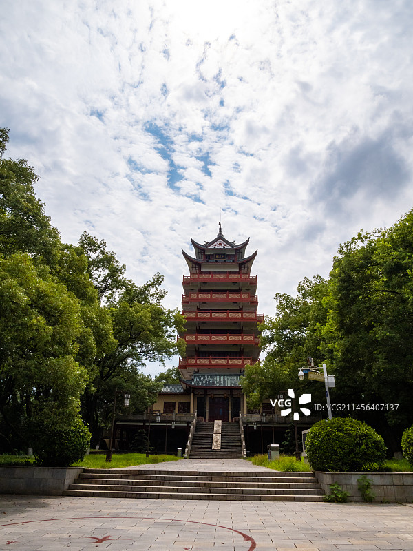 中国湖南省株洲市神农公园神农阁图片素材