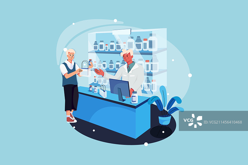 顾客在药房购买药品图片素材