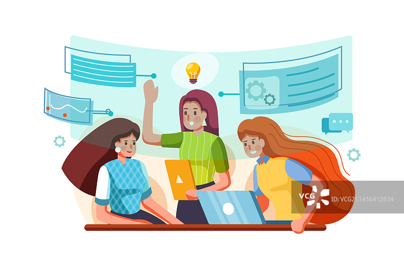 女商人团队领导老板脱颖而出图片素材