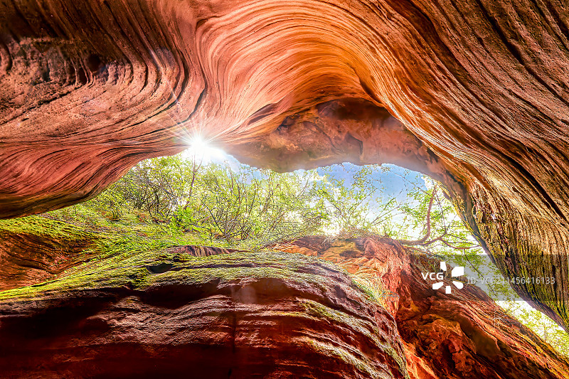 世界丹霞地貌奇观——陕西省志丹县猫巷峡谷图片素材