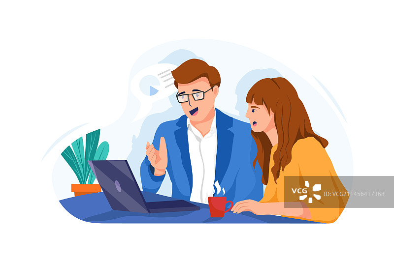 正在培训实习生的商人图片素材