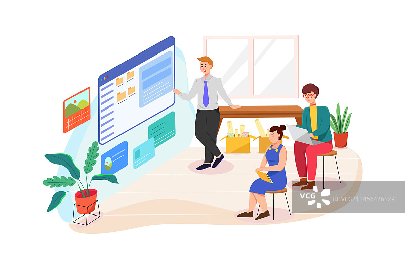 男人指导商业管理图片素材