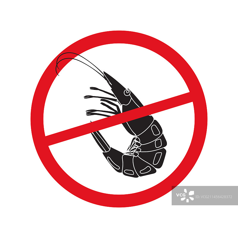 禁止虾类食品图标图片素材
