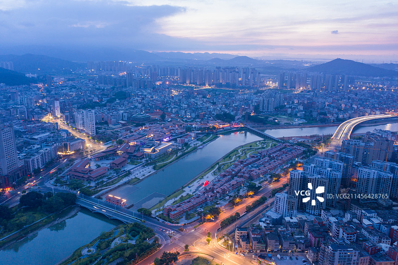 福清航拍利桥古街全景图片素材