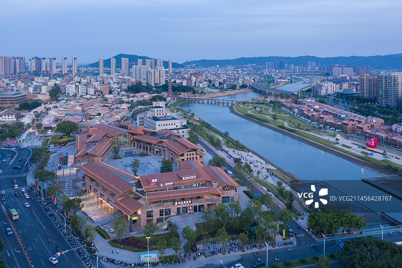 福清航拍利桥古街全景图片素材