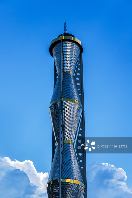 惠州东江河畔装饰灯灯柱图片素材