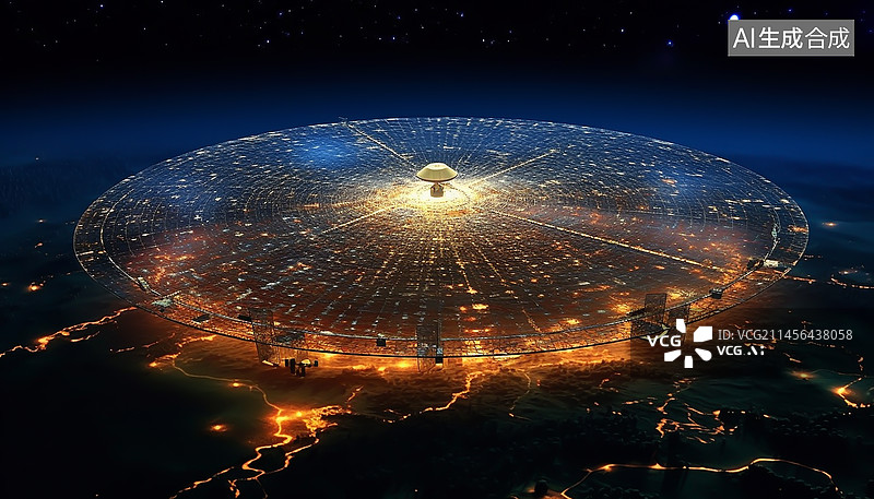 【AI数字艺术】未来宇宙卫星航天网络概念图图片素材