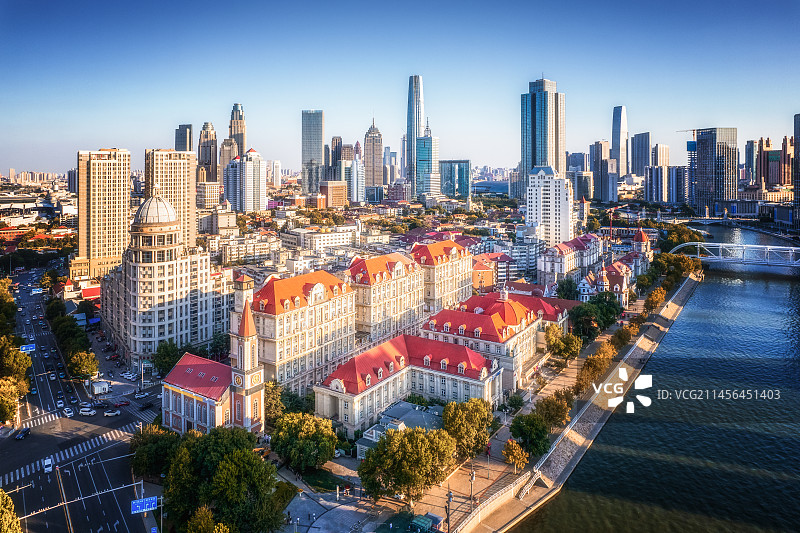 天津奥匈帝国领事馆航拍图片素材