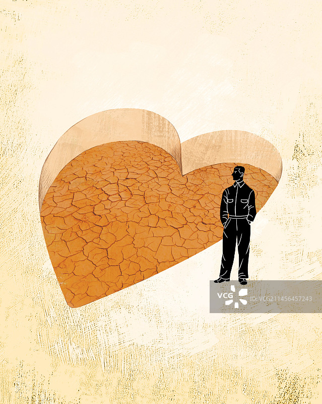 破碎的，干涸，心，脆弱，心理健康图片素材