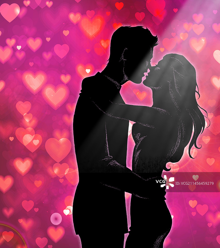 剪影，爱情，爱，轮廓，情人节图片素材