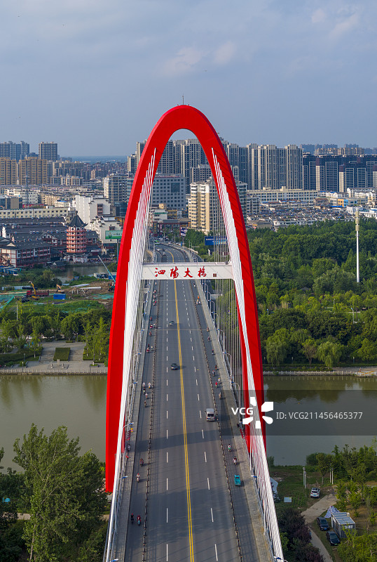 京杭大运河江苏宿迁泗阳段城市风光图片素材