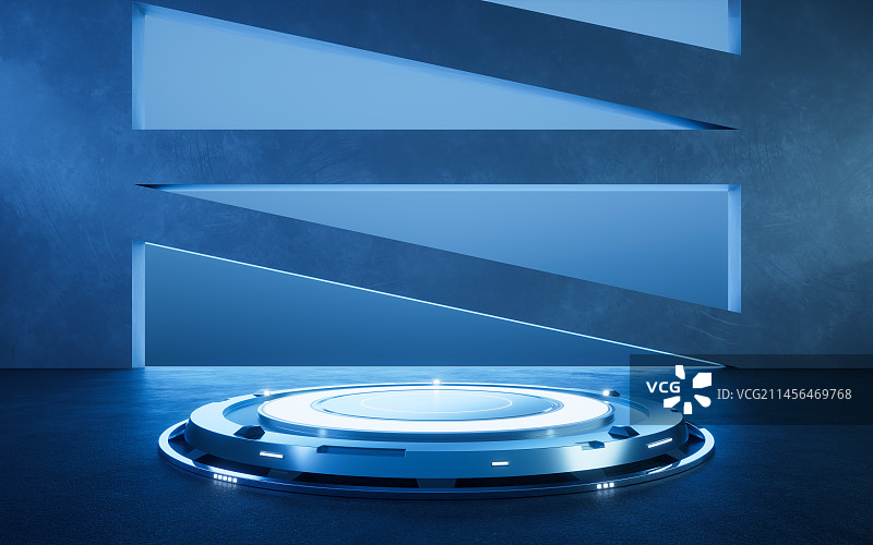 黑暗室内空间场景3D渲染图片素材