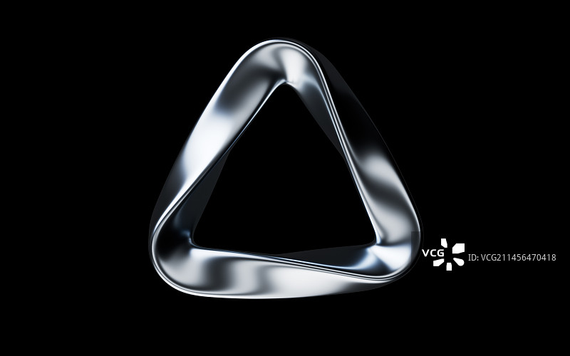 蓝色流动的金属曲面3D渲染图片素材