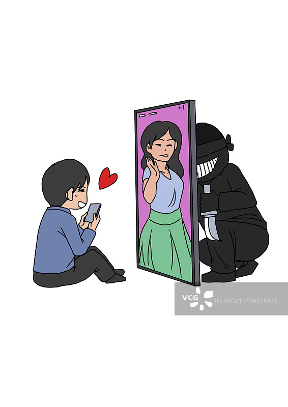 小心电信诈骗图片素材