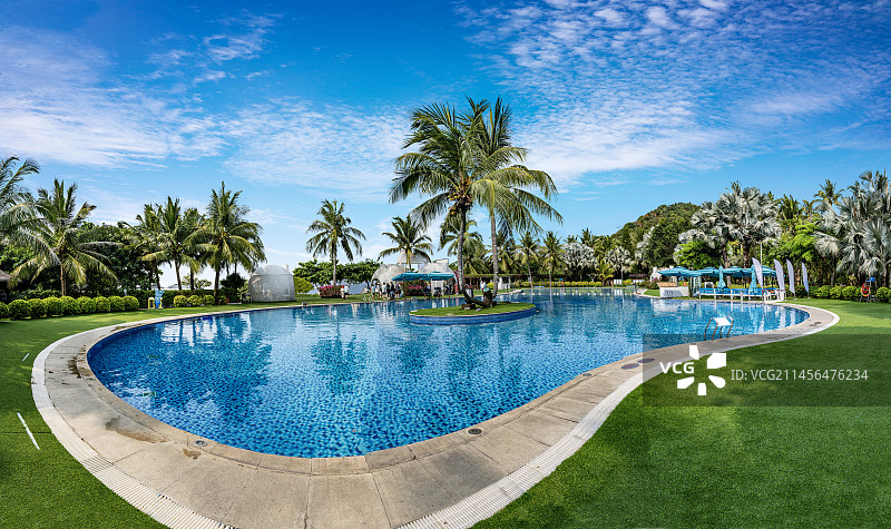 海南三亚蜈支洲岛游泳池图片素材