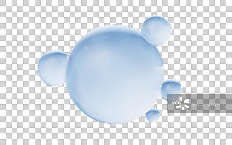 蓝色透明水珠球体3D渲染图片素材