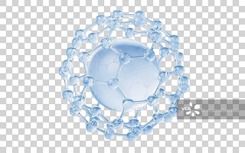 透明分子元素3D渲染图片素材