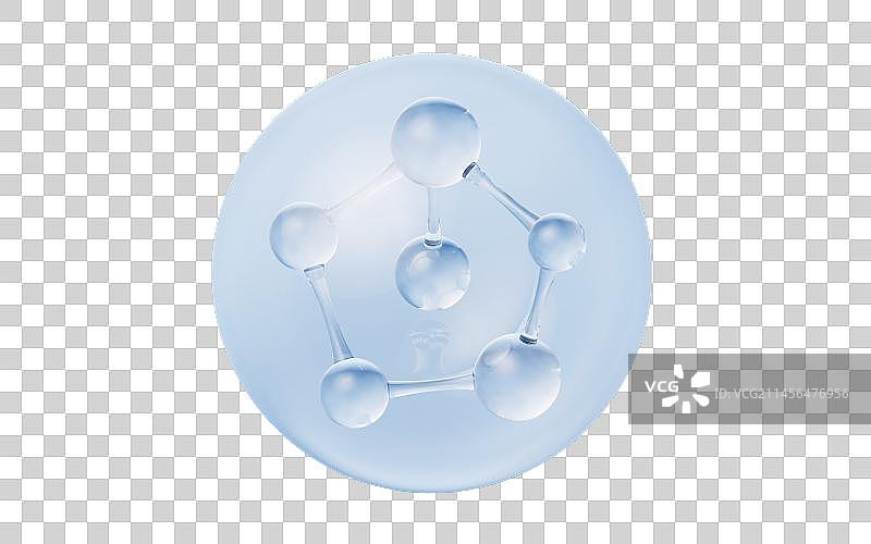 透明分子元素3D渲染图片素材