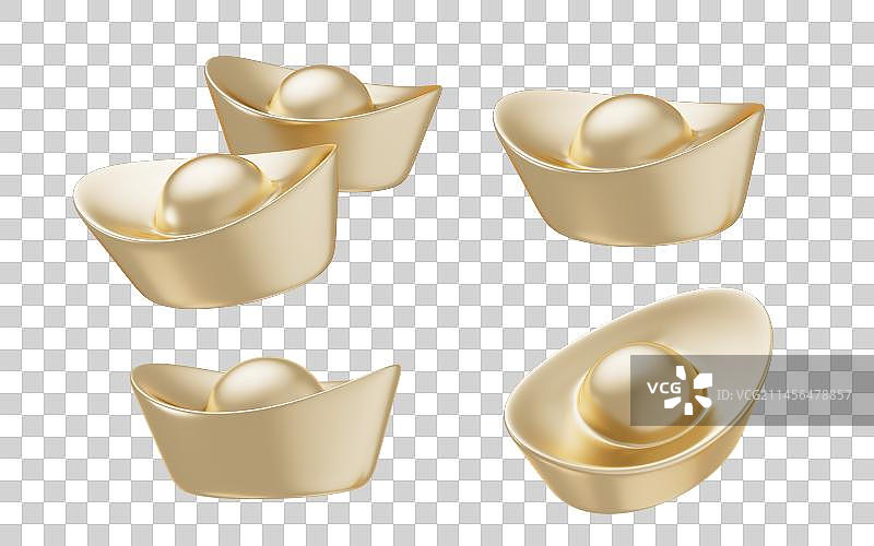 中国风金元宝3D渲染图片素材