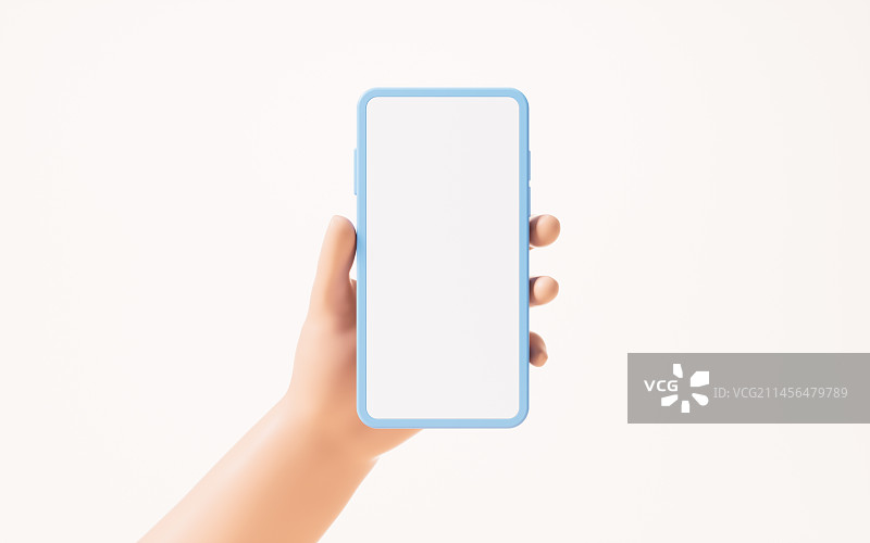手部拿着的手机3D渲染图片素材