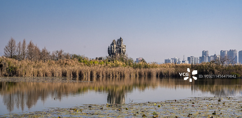 云南省弥勒市湖泉生态园风光图片素材
