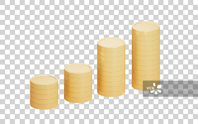 卡通风格金币3D渲染图片素材