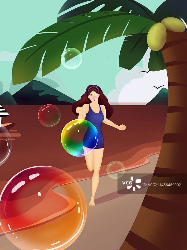 泡泡女孩图片素材