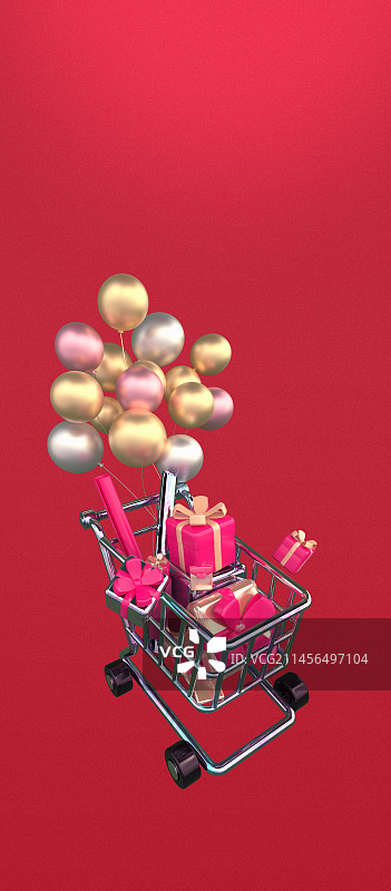 购物车礼盒促销背景图片素材