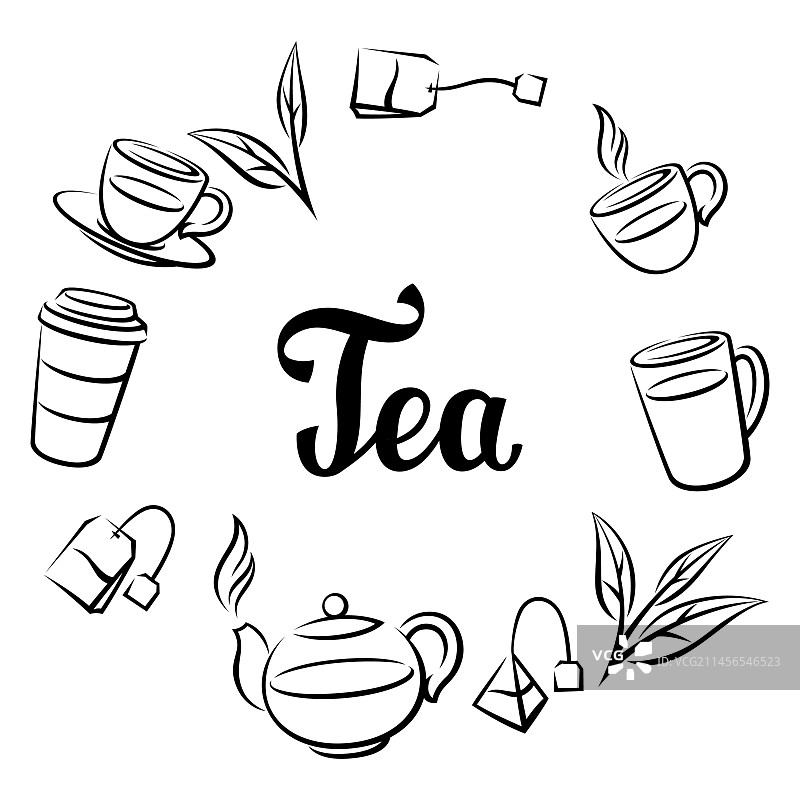 茶主题边框图片素材