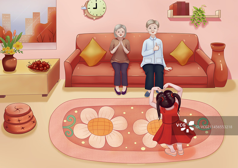 重阳节为长辈跳舞图片素材