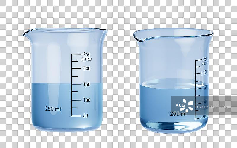 化学玻璃烧杯3D渲染图片素材