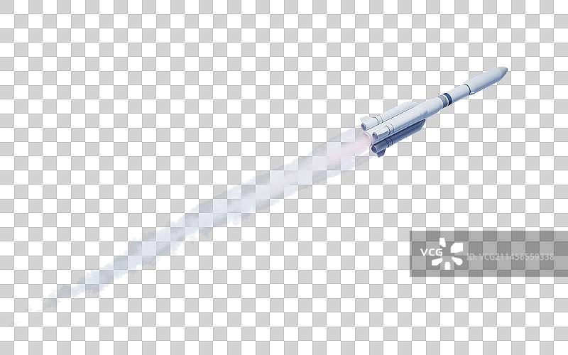 发射的火箭3D渲染图片素材