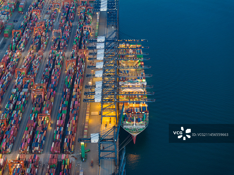 深圳盐田港夜景图片素材