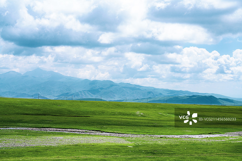 新疆内蒙大草原山脉自然风光图片素材