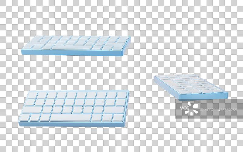 卡通风格电脑键盘3D渲染图片素材