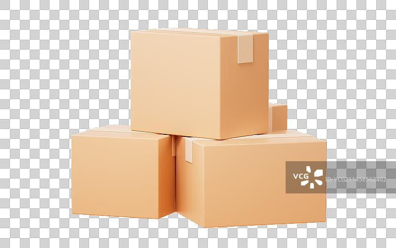 一堆纸箱3D渲染图片素材