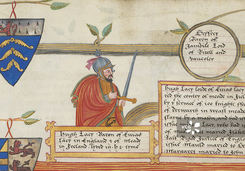 16世纪米斯领主休·德·拉西插图图片素材