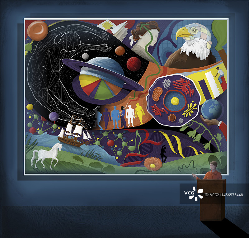 励志演讲概念插图图片素材