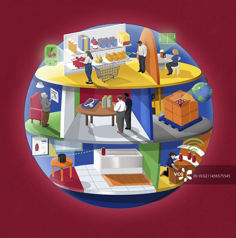 智能经济概念插画图片素材