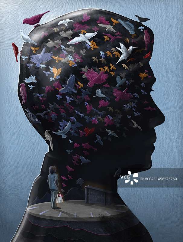 强迫症概念插画图片素材