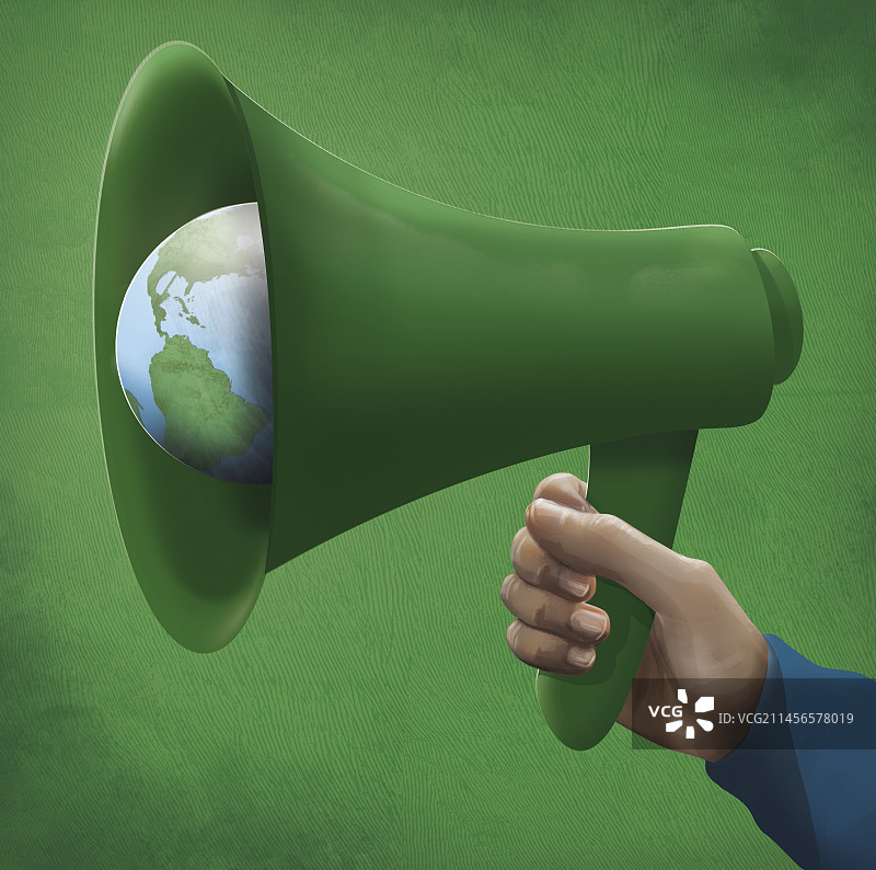 气候变化主题喇叭概念图图片素材