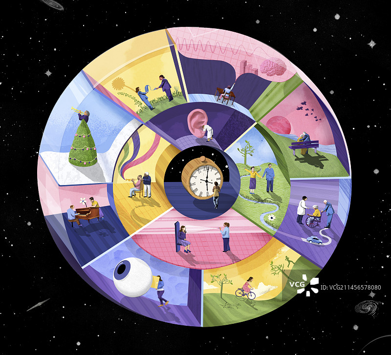 安享晚年概念插画图片素材