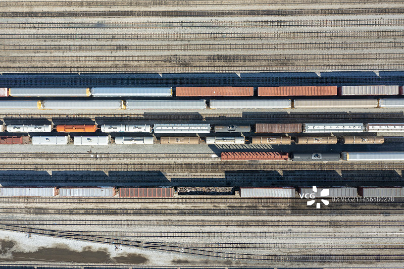 美国密歇根州奥克伍德铁路货场图片素材