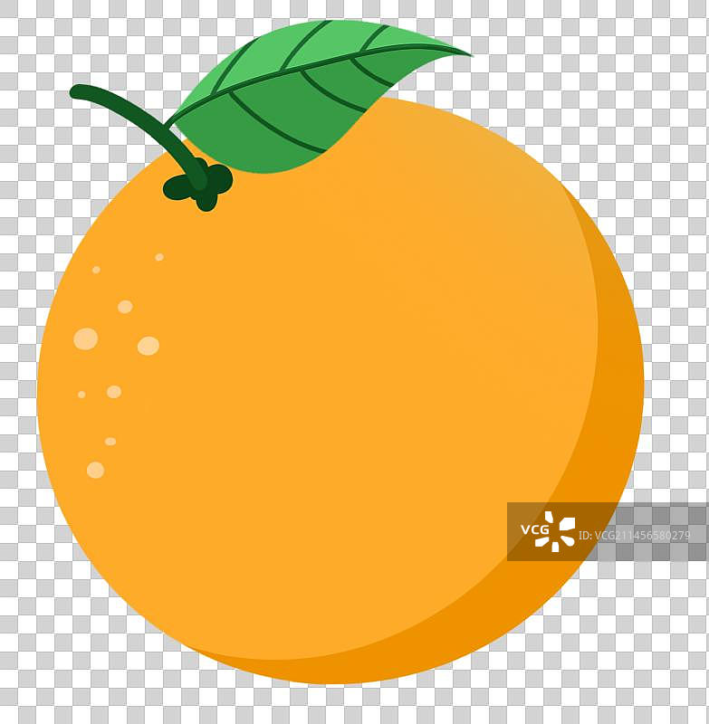 扁平橙色桔子元素图片素材
