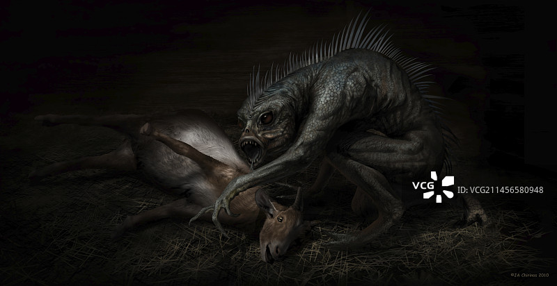 卓柏卡布拉捕食山羊插画图片素材