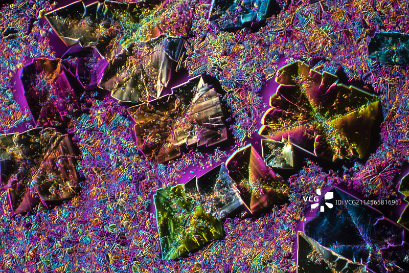 泻盐晶体显微照片图片素材